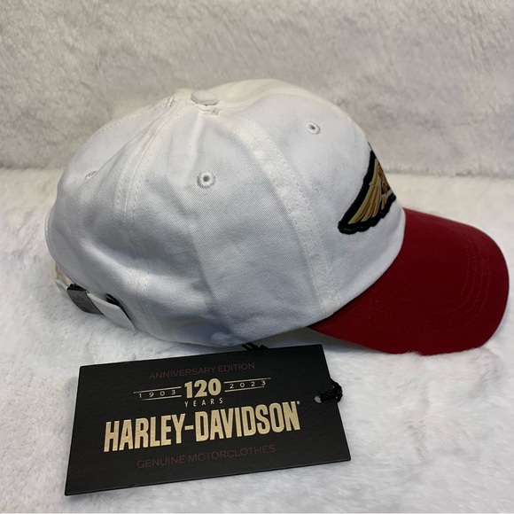 Harley-Davidson 120th Anniversary Speedbird Cap Women's 97757-23VW White Maroon - Picture 5 of 8